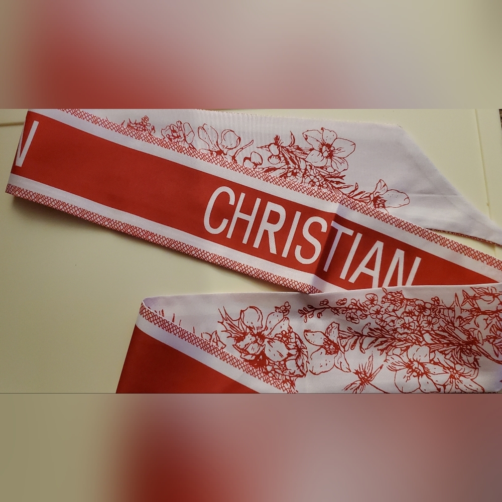 Fashion Bag Twilly, Red Floral Scarf